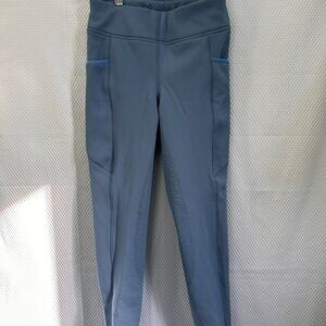 Riding Sport Kids Winter Knee-Patch Tech Riding Tights - Blue